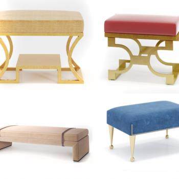 现代脚凳床尾凳组合3D模型