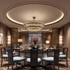 新中式餐厅酒店包间3D模型