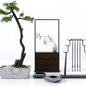 新中式饰品植物3D模型