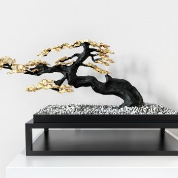 新中式盆景雕塑摆件3D模型