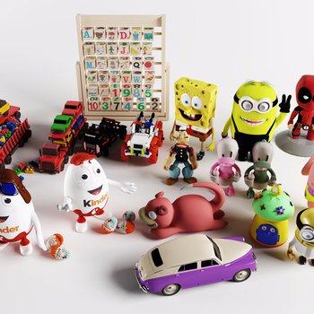 现代儿童玩具组合3D模型