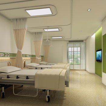 现代三人病房3D模型