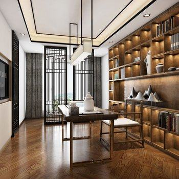 新中式书房3D模型