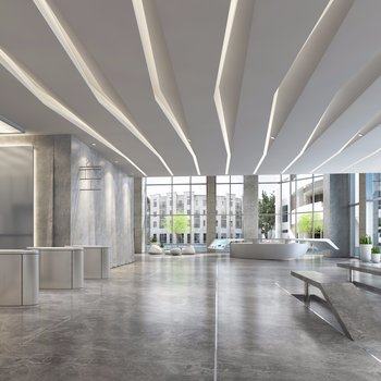 现代办公楼大厅3D模型