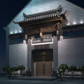 中式古建筑门头3D模型
