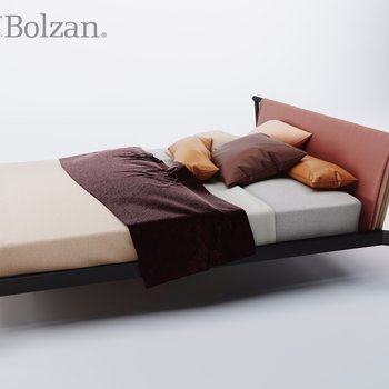 意大利 Bolzan 现代双人床3D模型