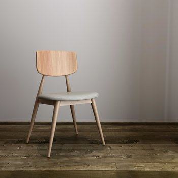 现代餐椅(木靠背） 3D模型