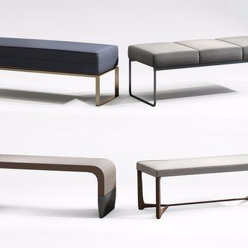 现代床尾凳组合3D模型