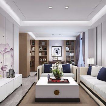新中式客厅3D模型