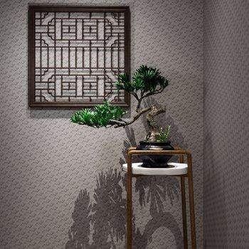 新中式盆栽摆件3D模型