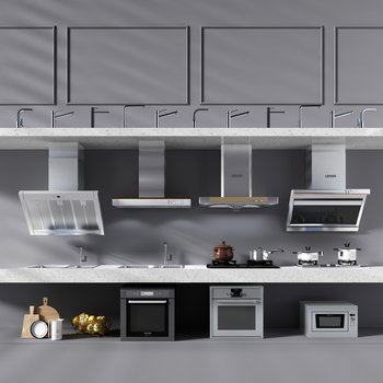 现代厨房用品3D模型