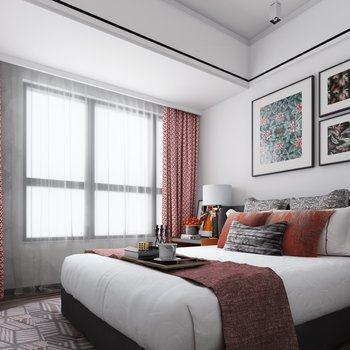 上上国际（香港）设计 现代卧室3D模型