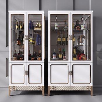 现代轻奢酒柜3D模型
