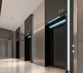 现代电梯间3D模型