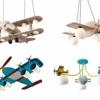 儿童房飞机吊灯3D模型