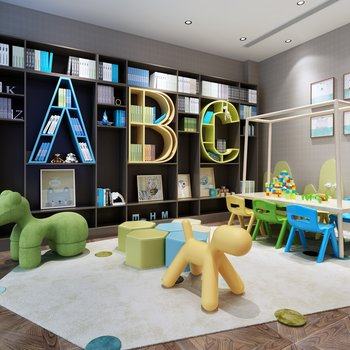 现代售楼处儿童游乐区3D模型