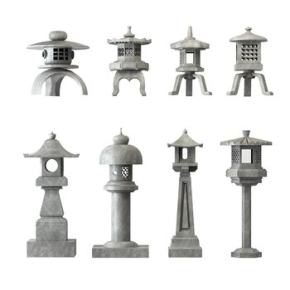中式庭院石灯3D模型