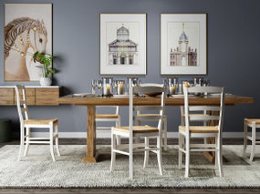 美式实木餐桌椅餐具装饰画组合3D模型