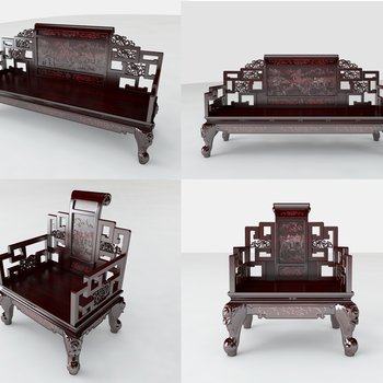 中式红木沙发3D模型