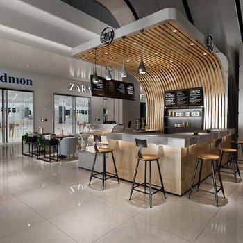 现代咖啡厅 3D模型