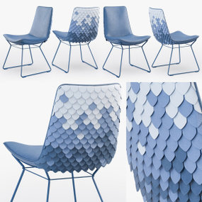 现代鳞片造型休闲椅3D模型