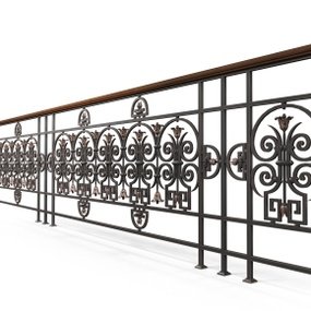 欧式铁艺栏杆护栏3D模型