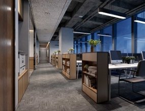 现代敞开式办公室3D模型