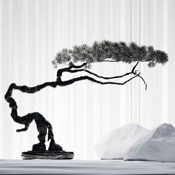新中式盆景盆栽摆件3D模型