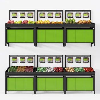 现代超市果蔬货架3D模型