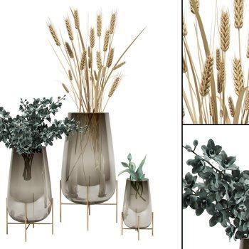 现代麦穗植物饰品摆件3D模型