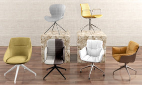 现代办公椅组合3D模型
