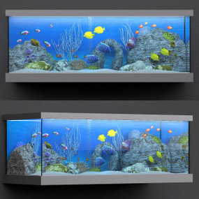现代水族鱼缸3D模型