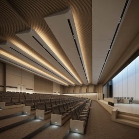 现代会议报告厅3D模型