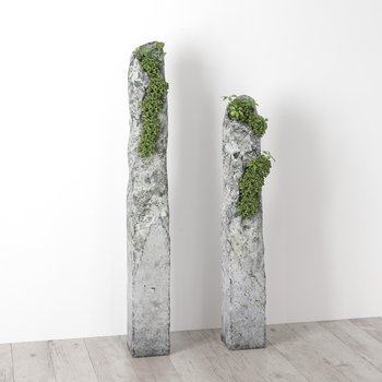 现代石头植物装饰3D模型