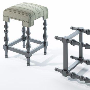 美式凳子3D模型