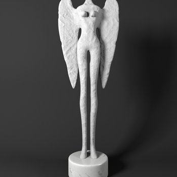 天使翅膀摆件3D模型