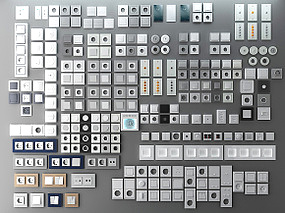 现代开关面板插座组合3D模型