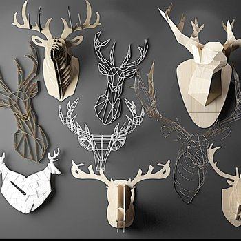 金属动物墙饰3D模型