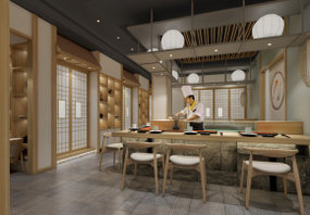 日式料理店3D模型