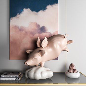 北欧猪猪摆件3D模型