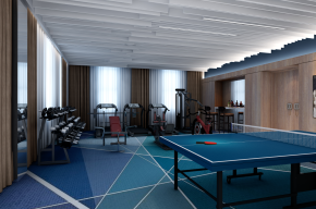 现代健身房台球室3D模型