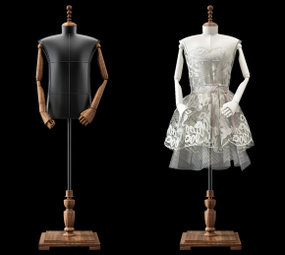 现代模特衣架组合3D模型
