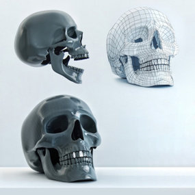 现代骷髅摆件3D模型