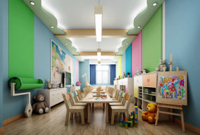 现代幼儿园美术室3d模型