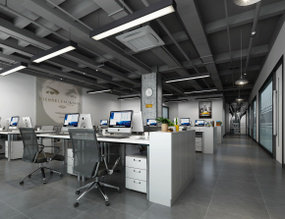 现代敞开式办公区3d模型