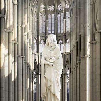 圣母大教堂教堂雕塑3D模型