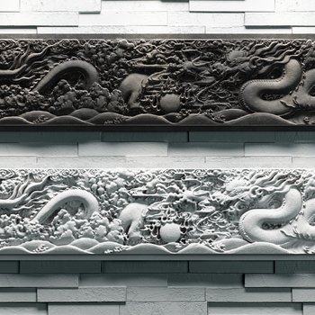 中式石雕构件3D模型