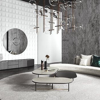 Gallotti&Radice现代客厅沙发茶几组合3D模型