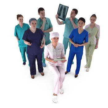 医生 护士 医院人物3D模型