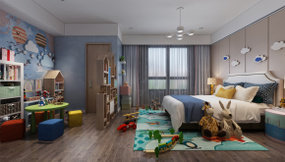现代儿童房卧室3D模型